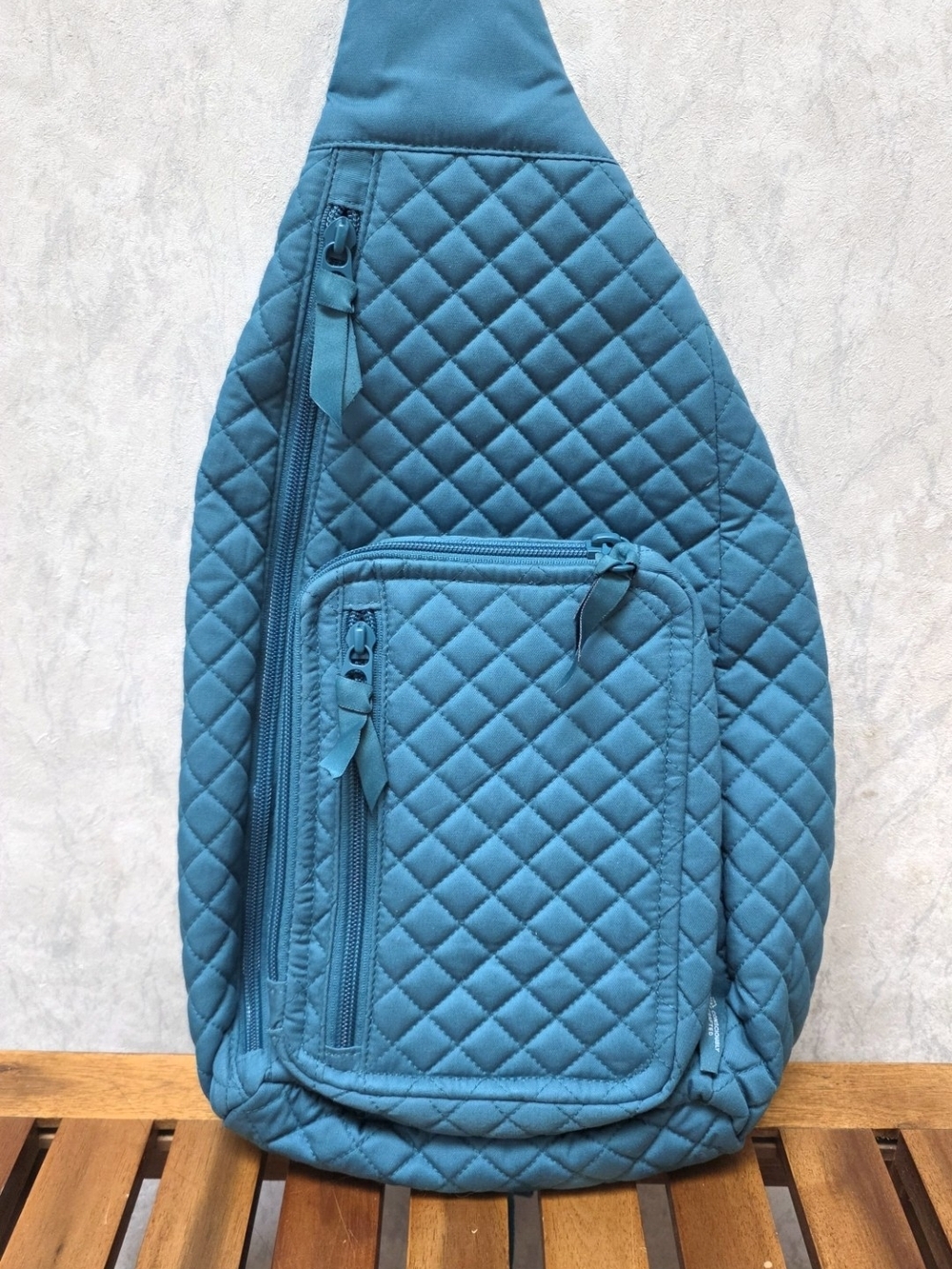 Vera Bradley Quilted Teal Sling Bag for Women - Casual Everyday Carry